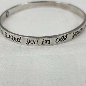 Vintage Sterling Silver 925 RJSH Bangle Bracelet Psalms 91:11 Scripture Bracelet